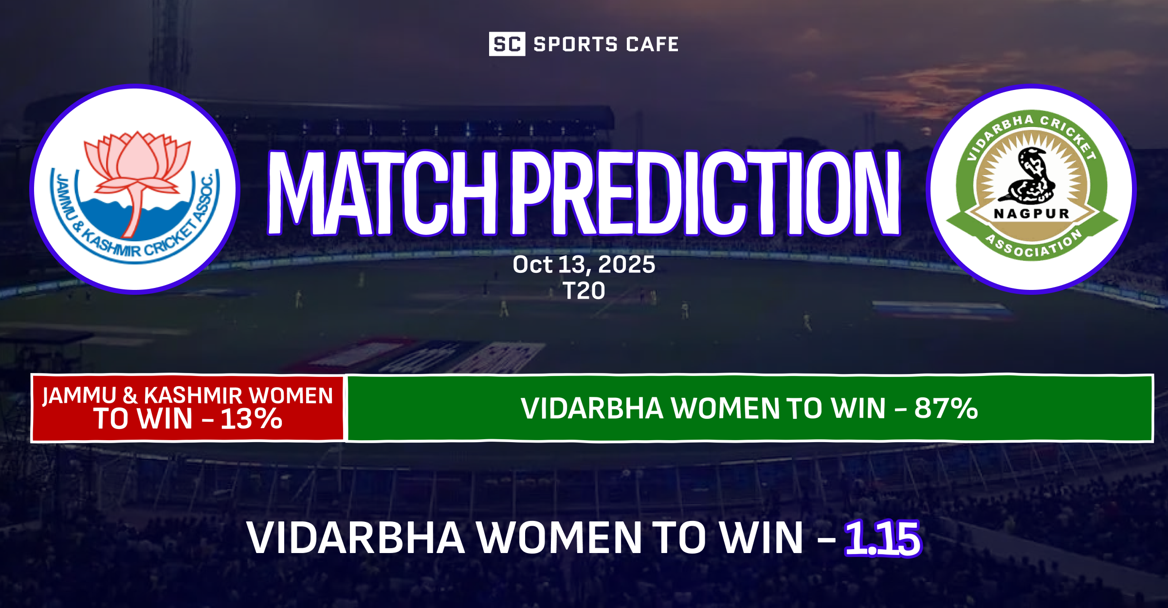Jammu & Kashmir Women vs Vidarbha Women